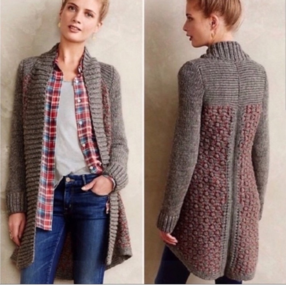 {Anthro} Moth’s Honeycomb Stitch Cardigan